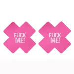 LOVETOY PACK NIPPLE COVERS CROSS BLACK AND PINK FUCK ME