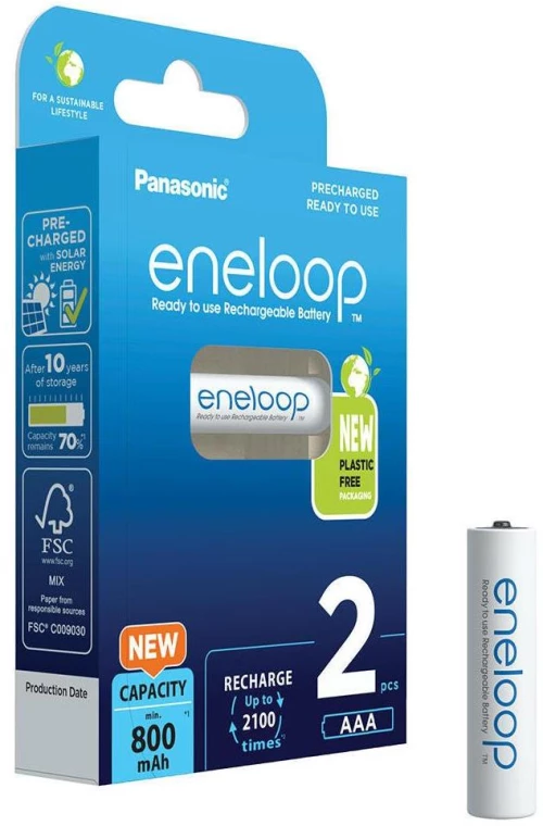 Panasonic Eneloop Επαναφορτιζόμενες Μπαταρίες AAA Ni-MH 800mAh 1.2V 2τμχ