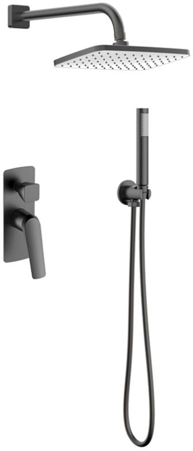 Karag Praxis Lea S05022 Gun Metal - Εντοιχιζόμενο σύστημα ντους 2 εξόδων