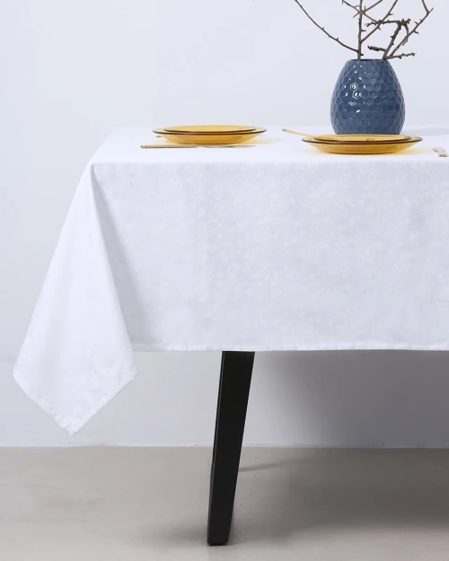 Τραπεζομάντηλο Renata με ζακάρ σχέδιο 2 ατόμων (101x101cm) Άσπρο