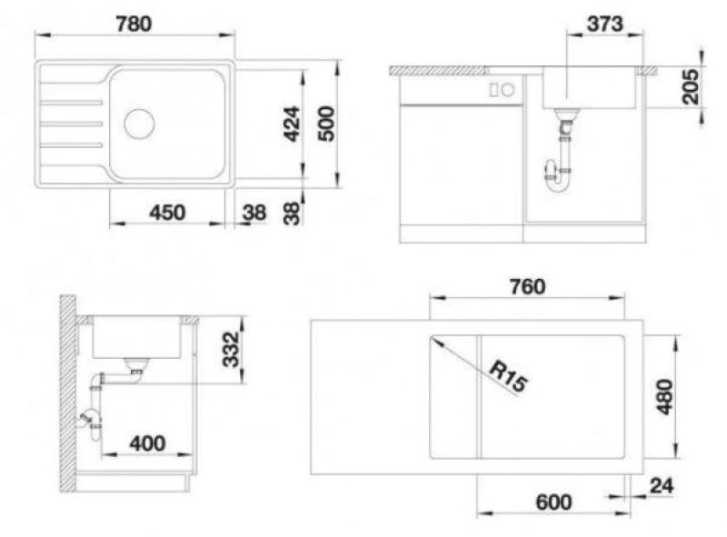 Blanco Lemis XL 6 S-IF Compact (78x50) - Ανοξείδωτος Νεροχύτης Κουζίνας