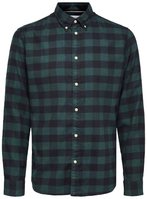 Πουκάμισο ανδρικό "FLANNEL spruce" SELECTED