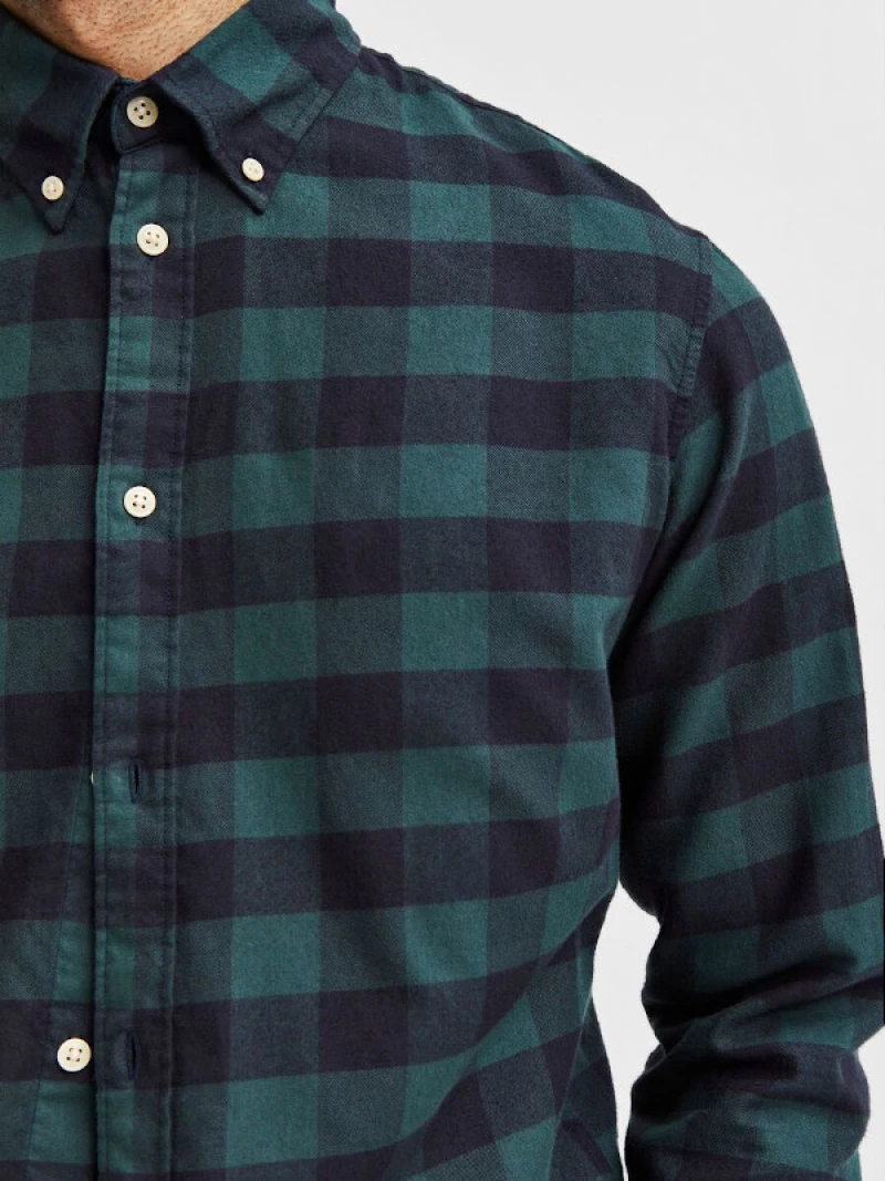 Πουκάμισο ανδρικό "FLANNEL spruce" SELECTED