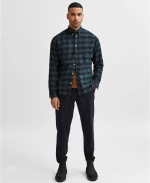 Πουκάμισο ανδρικό "FLANNEL spruce" SELECTED