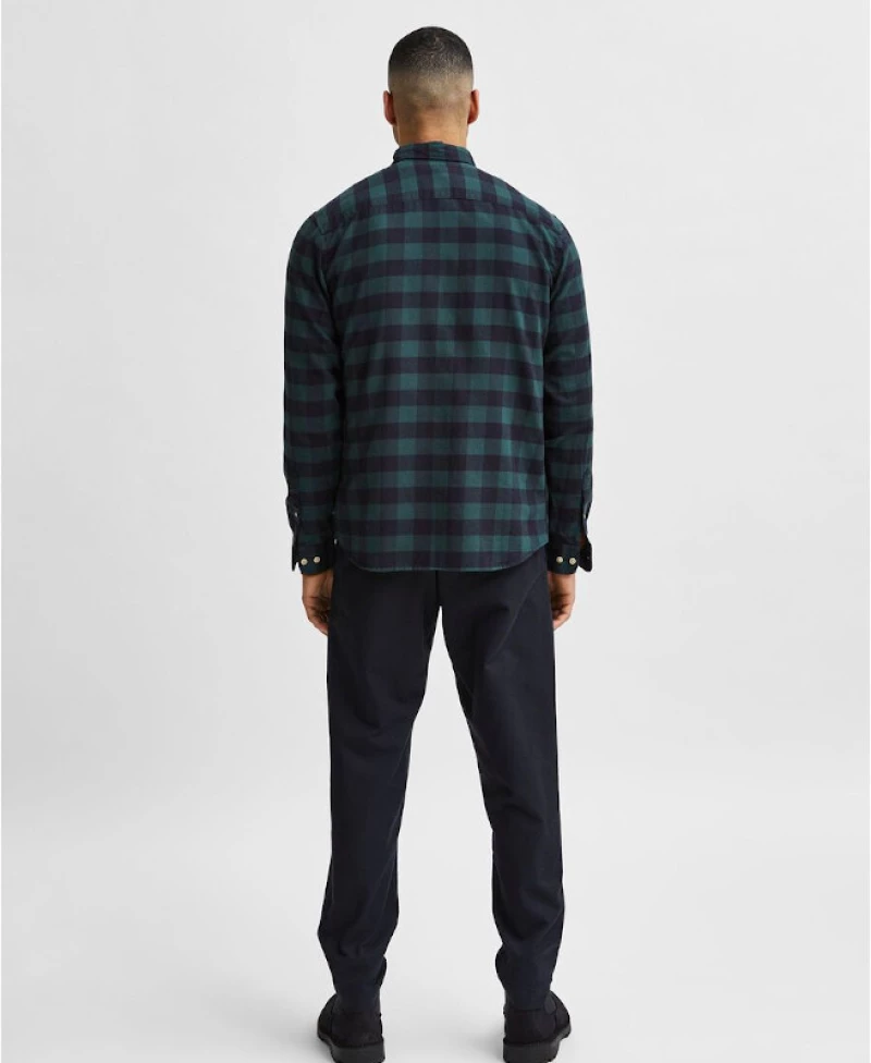 Πουκάμισο ανδρικό "FLANNEL spruce" SELECTED