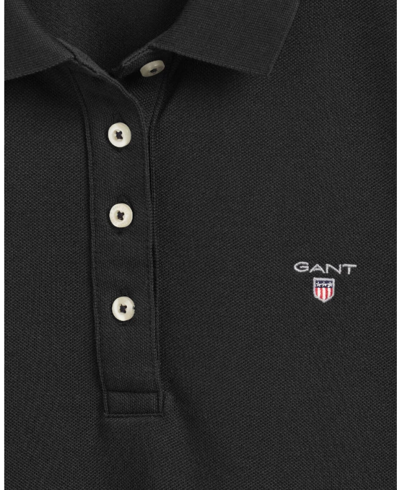 Polo γυναικείο μπλουζάκι Gant Black