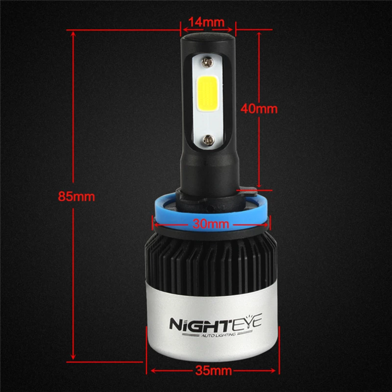 2 X 36W H11 9-32V LED  72W 9000LM  6500K A315 S2 NIGHTEYE  ORIGINAL