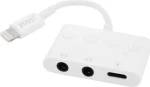 FOYU Αντάπτορας Φόρτισης & Ήχου Lightning Σε Διπλό Audio Jack 3.5mm AUX & Lightning Λευκό FO-S034