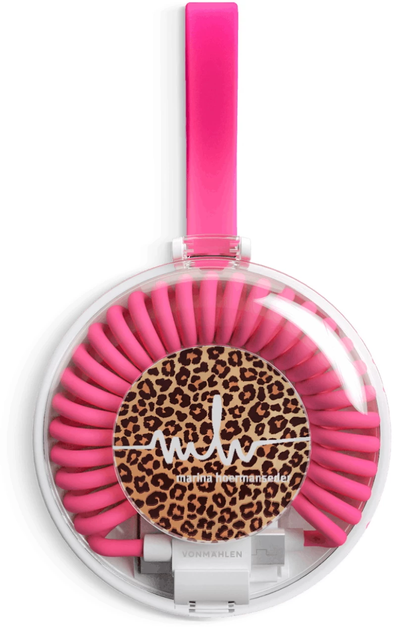Vonmählen Allroundo® MFI Όλα σε 1 Charging Cable (microUSB / USB-C / Lightning) Καλώδιο δεδομένων (50 cm – Leopard Pink)