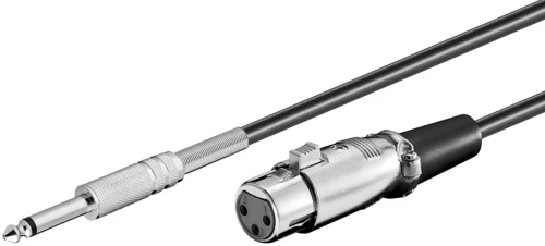 GOOBAY καλώδιο XLR θηλυκό σε 6.3mm αρσενικό 50710, 2-pin mono, 6m, μαύρο