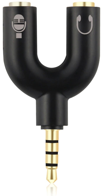 POWERTECH Splitter 3.5mm 4pin (M) σε 2x 3.5mm 4pin (F) CAB-J043, μαύρο