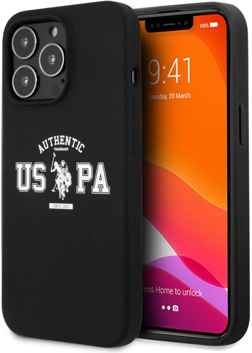 U.S. Polo Assn. “Authentic Logo Collection” Θήκη προστασίας από σιλικόνη – iPhone 13 Pro (Μαύρο – USHCP13LSATK)