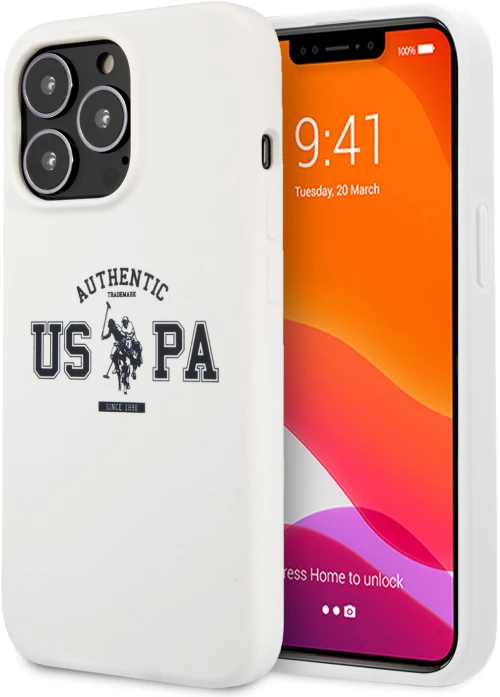 U.S. Polo Assn. “Authentic Logo Collection” Θήκη προστασίας από σιλικόνη – iPhone 13 Pro (Λευκό – USHCP13LSATH)