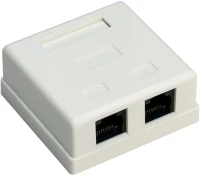 GOOBAY επιτοίχια πρίζα δικτύου 77633  2 θύρες RJ45  CAT 6 UTP  λευκή