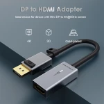 CABLETIME αντάπτορας Displayport σε HDMI AV589  LED Ring  0.15m  μαύρος