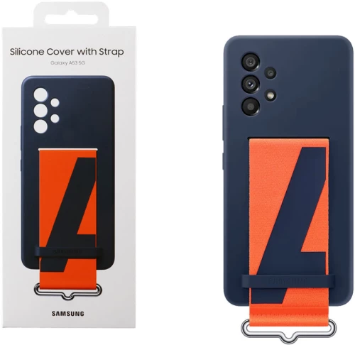 ΘΗΚΗ SAMSUNG A53 5G A536 SILICONE COVER WITH STRAP EF-EF-GA536TNEGWW NAVY PACKING OR