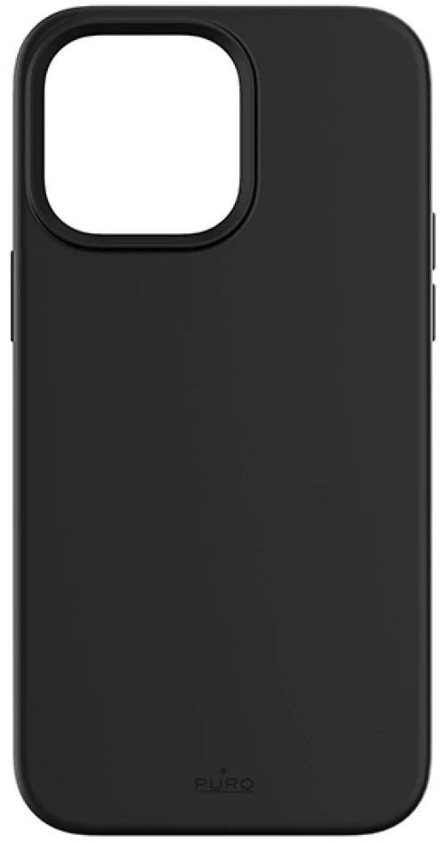PURO  Cover Silicon with microfiber inside για iPhone 14 Pro 6.1''- Μαύρο