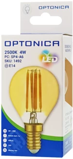 OPTONICA LED λάμπα G45 Filament 1492, 4W, 2500K, E14, 400lm