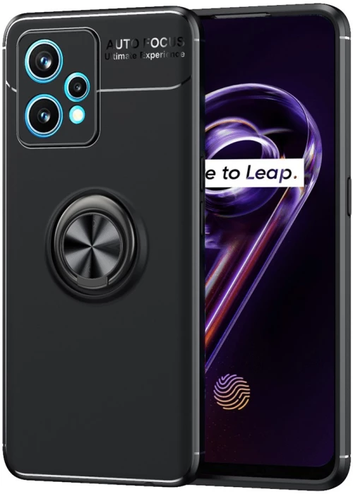 Θήκη Ancus AutoFocus Shock Proof με Ring Holder για Realme 9 5G Μαύρη
