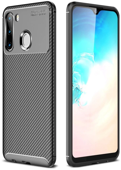 Θήκη Ancus AutoFocus Carbon Fiber για Samsung SM-A215F Galaxy A21 Μαύρη