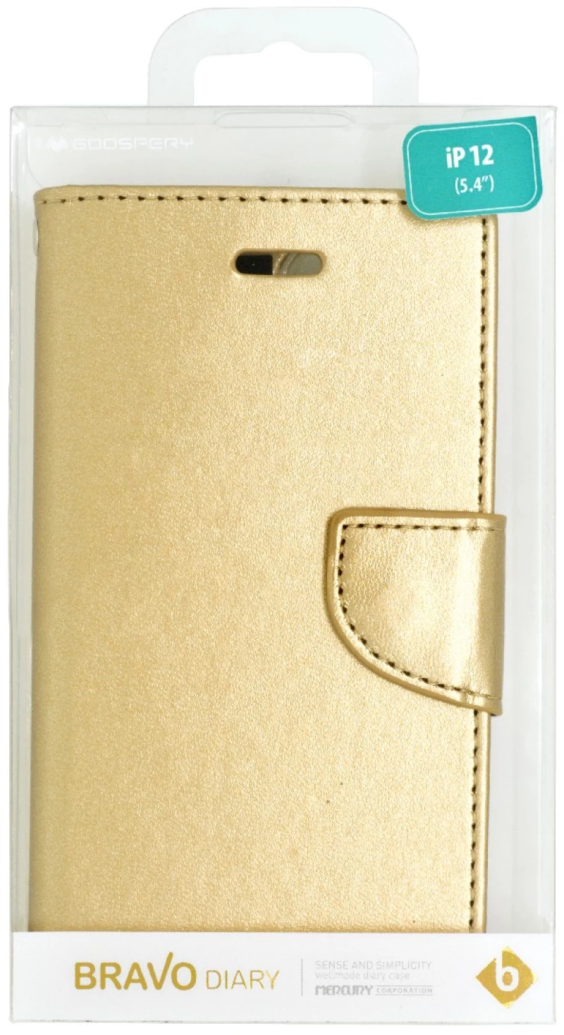 Θήκη Book Goospery Bravo Diary για Apple iPhone 12 Mini Χρυσό