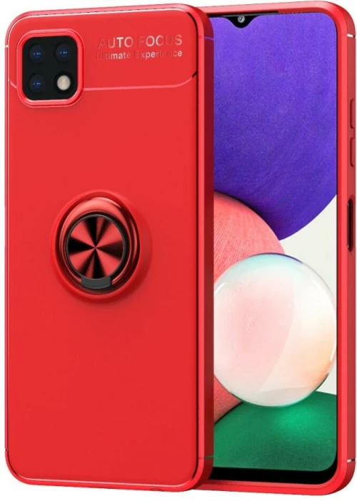 Θήκη Ancus AutoFocus Shock Proof με Ring Holder για Samsung SM-A226 Galaxy A22 5G Κόκκινο