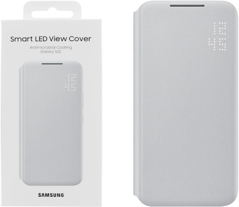 ΘΗΚΗ SAMSUNG S22 5G S901 LED VIEW COVER EF-NS901PJEGEE LIGHT GREY PACKING OR