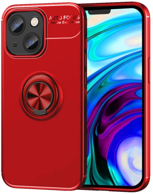 Θήκη Ancus AutoFocus Shockproof με Ring Holder για Apple iPhone 14 Κόκκινη