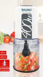 BRUNO πολυκόπτης BRN-0088, 2 ταχύτητες, 400W, 500ml, 4 λεπίδες, λευκός