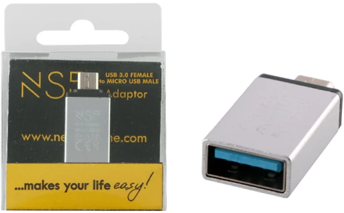 NSP ΜΕΤΑΤΡΟΠΕΑΣ USB 3.0 OTG 2.4A FEMALE ΣΕ MICRO USB MALE SILVER