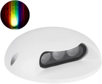 GloboStar® STEP-LUNA 90621 Επιφανειακό Φωτιστικό Σκαλοπατιού - Διαδρόμου LED 6W 600lm 10° DC 24V Αδιάβροχο IP65 Φ12 x Υ3cm Πολύχρωμο RGB DMX512 - Λευκό - 3 Years Warranty
