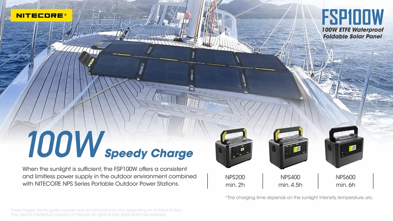 Ηλιακό Φορητό  Πάνελ Nitecore FSP100 Αδιάβροχο