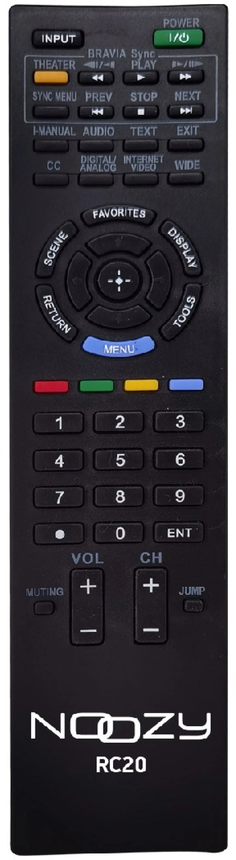 Τηλεχειριστήριο Noozy RC20 για Τηλεοράσεις Sony Άμεσης Αντικατάστασης χωρίς Προγραμματισμό