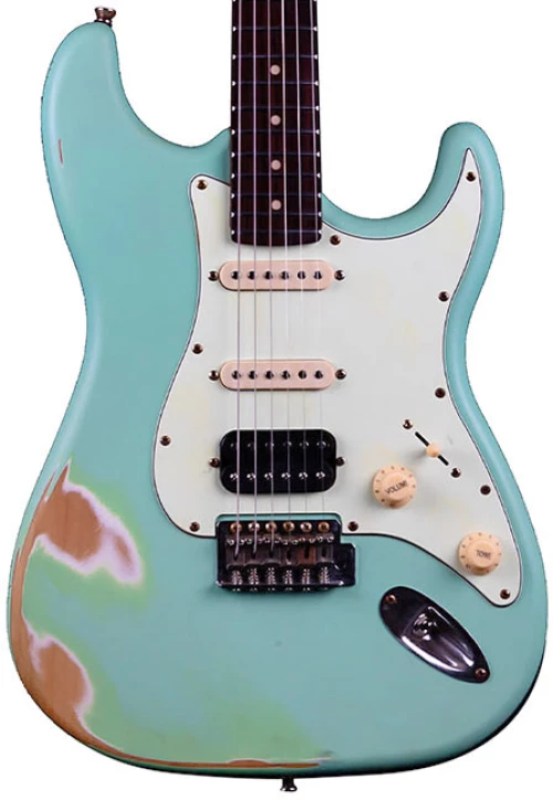 JET Guitars JS400 HSS Stratocaster - Sea Foam Green, Relic