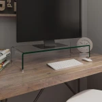 vidaXL Βάση Τηλεόρασης/Οθόνης Διάφανη 70 x 30 x 13 εκ. Γυάλινη 70 x 30 x 13 cm Διαφανές