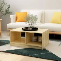 vidaXL Τραπεζάκι Σαλονιού 75 x 50 x 33,5 εκ. από Μασίφ Ξύλο Πεύκου N/A Καφέ