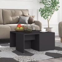 vidaXL Τραπεζάκια Σαλονιού 4 τεμ. Γκρι 33 x 33 x 33 εκ. Μοριοσανίδα N/A Γκρι