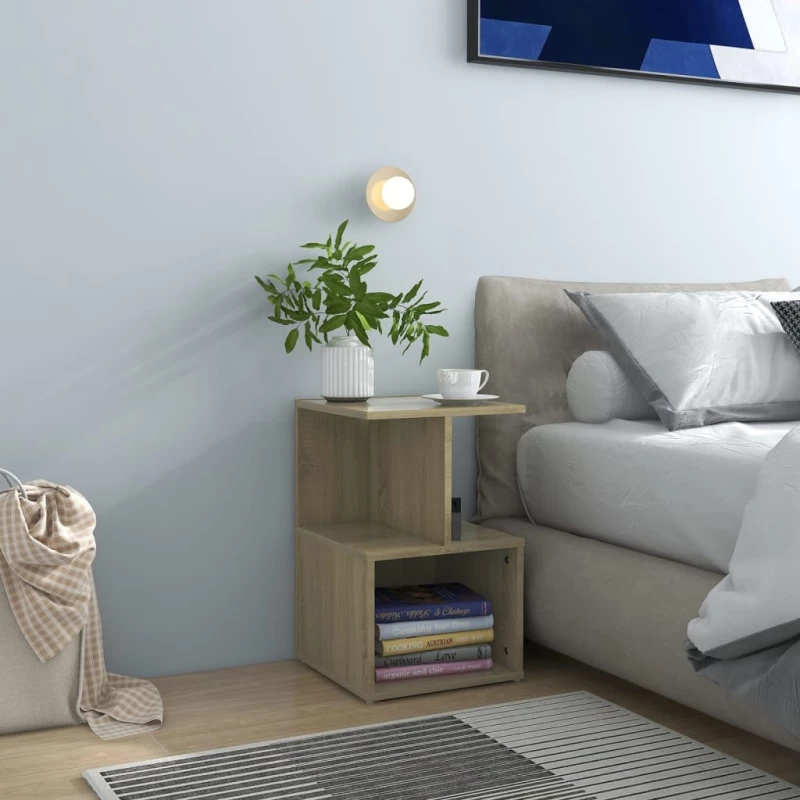 vidaXL Κομοδίνο Sonoma Δρυς 35 x 35 x 55 εκ. από Μοριοσανίδα N/A Καφέ