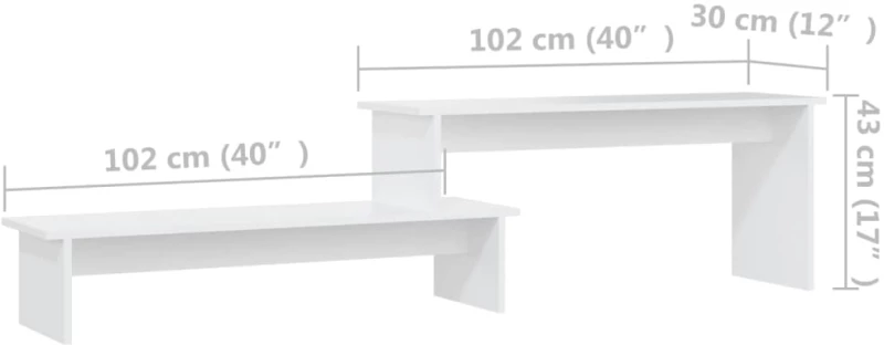 vidaXL Έπιπλο Τηλεόρασης Λευκό 180 x 30 x 43 εκ. από Μοριοσανίδα N/A Λευκό
