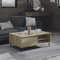 vidaXL Τραπεζάκι Σαλονιού Sonoma Δρυς 90 x 60 x 35 εκ. από Μοριοσανίδα N/A Καφέ