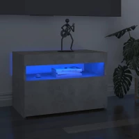 vidaXL Έπιπλα Τηλεόρασης με LED 2 τεμ. Γκρι Σκυροδέματος 60x35x40 εκ. 60 x 35 x 40 cm Γκρι
