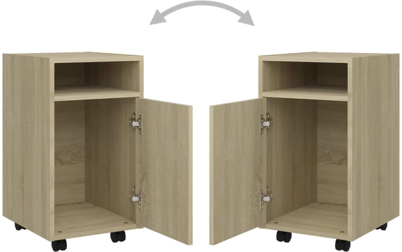 vidaXL Βοηθητ. Ντουλάπι με Τροχούς Sonoma Δρύς 33x38x60 εκ Μοριοσανίδα N/A Καφέ