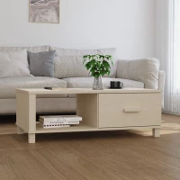 vidaXL Τραπεζάκι Σαλονιού Καφέ Μελί 100x55x35 εκ. Μασίφ Ξύλο Πεύκου N/A Καφέ