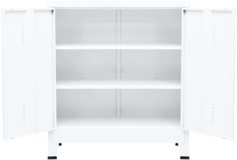 vidaXL Αρχειοθήκη Βιομηχανική Λευκή 90 x 40 x 100 εκ. από Ατσάλι N/A Λευκό