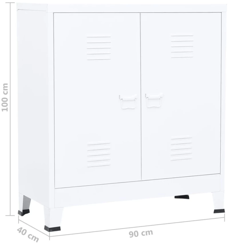 vidaXL Αρχειοθήκη Βιομηχανική Λευκή 90 x 40 x 100 εκ. από Ατσάλι N/A Λευκό