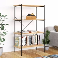 vidaXL Ραφιέρα 4 Επιπέδων Μαύρη και Δρυς 80 x 40 x 130 εκ. 80 x 40 x 130 cm Μαύρο