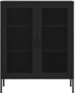vidaXL Ντουλάπι Αποθήκευσης Μαύρο 80 x 35 x 101,5 εκ. Ατσάλινο N/A Μαύρο