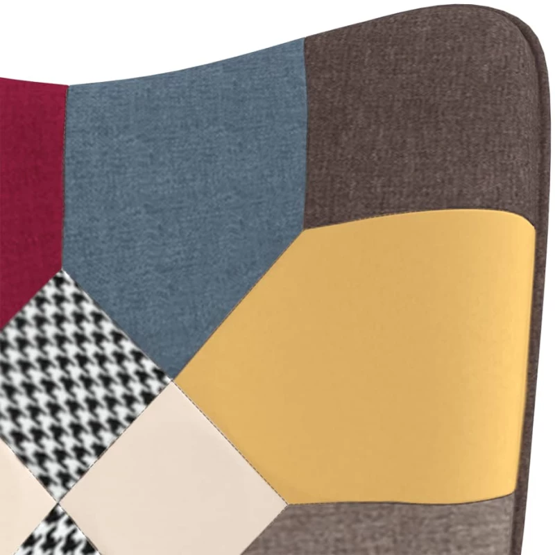 vidaXL Πολυθρόνα Κουνιστή Σχέδιο Patchwork Υφασμάτινη  Πολύχρωμο