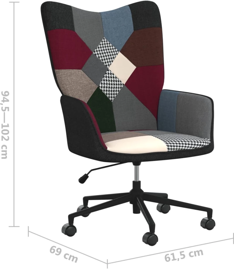 vidaXL Πολυθρόνα Relax Σχέδιο Patchwork Υφασμάτινη  Πολύχρωμο