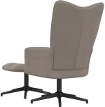 vidaXL Πολυθρόνα Relax Ανοιχτό Γκρι Βελούδινη με Σκαμπό  Γκρι